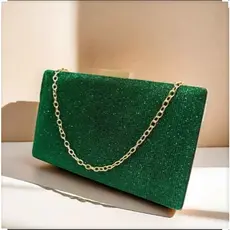 Bolsa Festa Formatura VERDE com brilho Carteira Feminina jantar Com Glitter