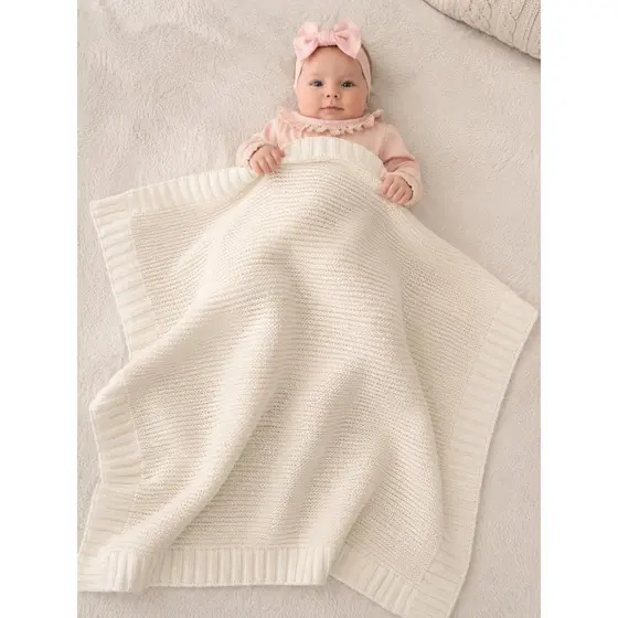 Manta Cobertor Tricot Bebê Saída Maternidade Recém Nascido Lã