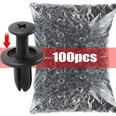 Rebites Plásticos Pretos para Pára-Choques de Carro 100 Peças Toyota, Kia, Nissan, Yamaha ANJIN.B