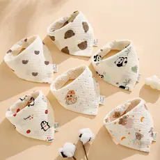Kit C/3 Babador Bandana de Bebê 100% Algodão 23cm x 18cm - Sortidas ANJIN.B
