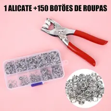 kit de Alicate Aplicador Para Botao De Metal De Pressao Roupa Bebe C/ 150 botões de roupas ANJIN.B
