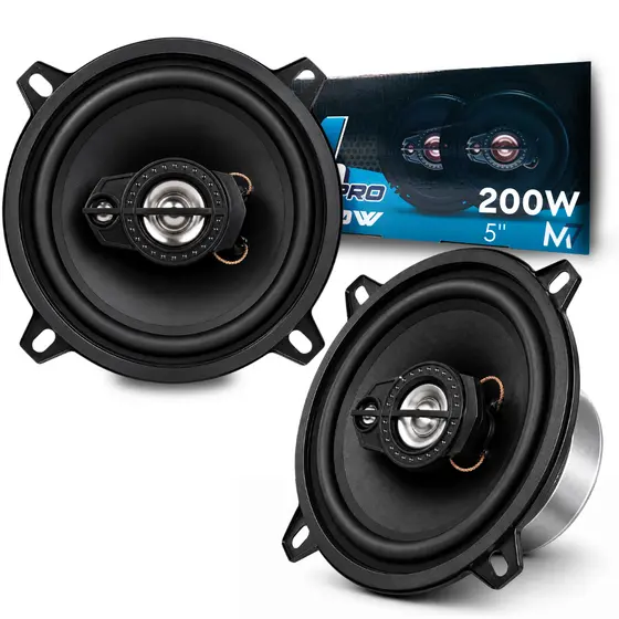 Kit Alto Falante Triaxial 5 Polegadas 200w M50PRO Som Automotivo Potente Carro Porta 2 Vias Dia dos Pais