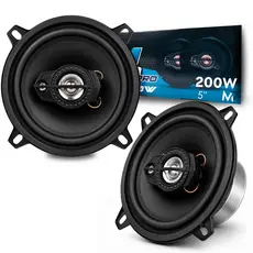 Kit Alto Falante Triaxial 5 Polegadas 200w M50PRO Som Automotivo Potente Carro Porta 2 Vias Dia dos Pais