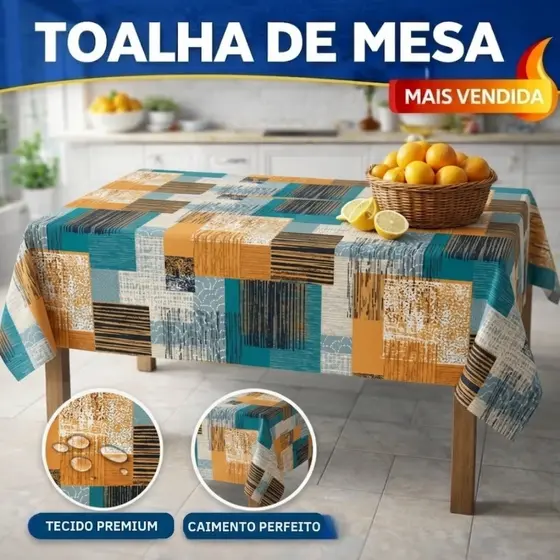 Toalha de Mesa Térmica Impermeável Antiderrapante PVC 2, 4, 6 e 8 Lugares Varias Cores e Estampas