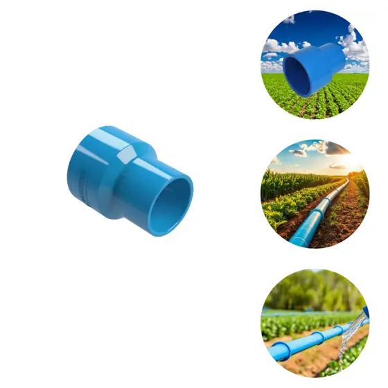 Luva de Redução Soldável Conexão Pvc Azul 125 x 100mm Asperbras Sistema de Irrigação PN80 1 Unidade