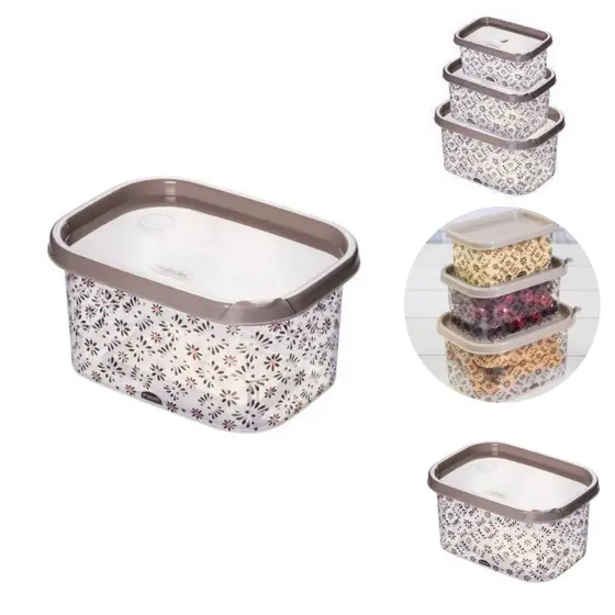 Pote Plástico Retangular Conect Armazenar 370ml