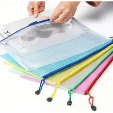Kit 10 Pastas A4 com Zíper de Plástico - Impermeáveis, Resistentes e Multiuso para Documentos