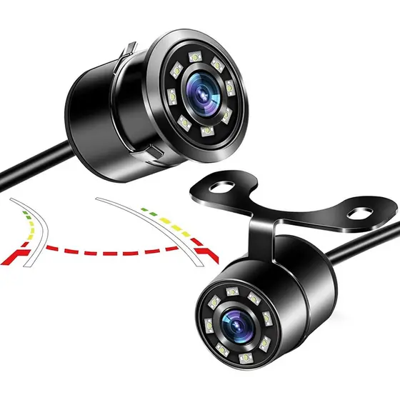 Câmera Veicular De Ré Borboleta 8 Led Visão Noturna