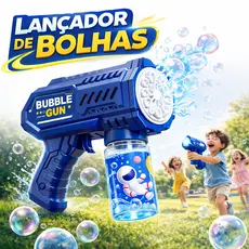 Lança Bolhas de Sabão com Luz Brinquedo Infantil Arminha de Bolha Diversão Crianças