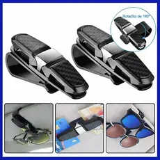 Kit 2 Suportes para Óculos de Carro – Clip Quebra-Sol