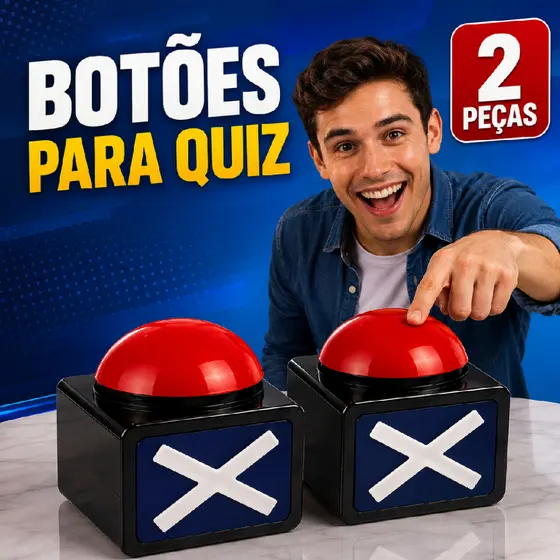 2 peças Buzzer Passa ou Repassa com Luz e Som – Jogo de Perguntas