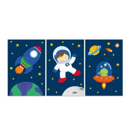 Quadro Decorativo Infantil 20x30 Menino Bebe Astronauta