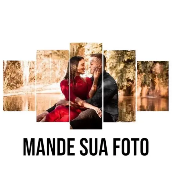 Quadro Decorativo Mosaico Personalizado Com Sua Foto 5 Peças Presente Criativo Parede