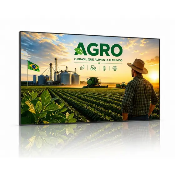 Quadro Decorativo 1 Peça Agro O Brasil Que Alimenta o Mundo 70x50cm Full HD MDF