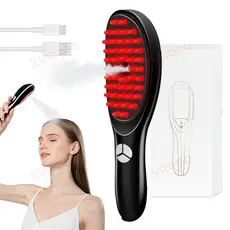 Escova Massageadora 4 em 1 Luz LED á vapor – Estimulo ao Couro Cabeludo, Melhora Circulação Tratamento Anti-queda