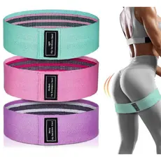 Kit 3 Faixas Elásticas Para Treino Hip Mini Bands – Ideal Para Academia, Exercício, Pilates e Musculação