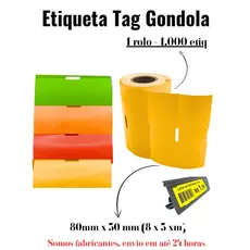 Kit 1.000 Etiquetas Gôndola 80x30mm 8x3cm Couche Cartão Gap Universal Zebra Argox Elgin Rolo