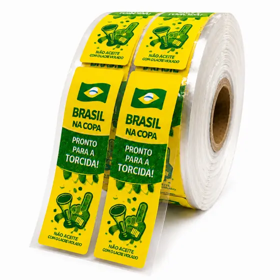 Etiqueta 9x2,5 cm – Modelo Copa | Lacre de Segurança para Delivery
