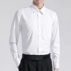 Masculina Importar Camisa Social Manga Comprida Escritório casual Slim Fácil