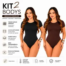 KIT 2 Body Feminino Manga Curta Suplex Sem Bojo Têndencia