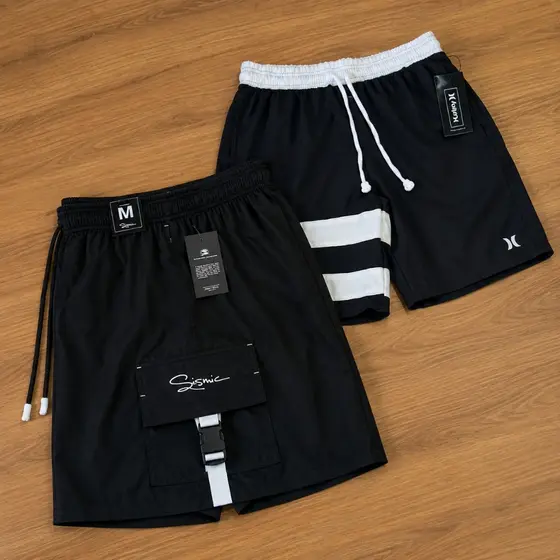Kit 2 Shorts Masculino Elastano Tectel