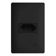 Tomada 10a 4x2 Habitat Black Preta Fame Facil Instalação Cor Preto
