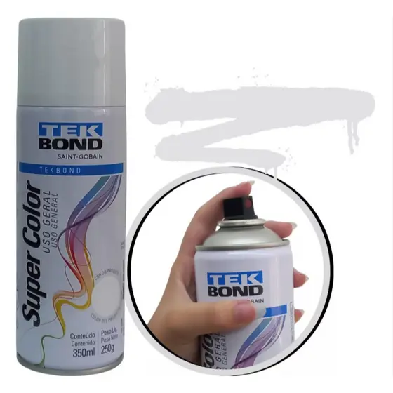 Tinta Spray Super Color Branco Brilhante Uso Geral Tekbond
