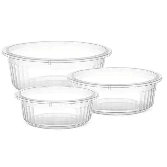 Kit 3 Bacias Caneladas  P M G Cozinha E Limpeza