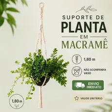 Suporte de planta... macramê  feito a mão...q 80 cm decoração boho para vasos produto artesanal QQ