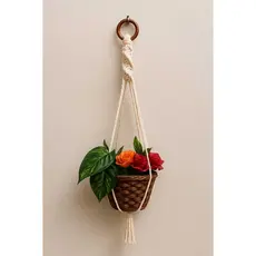 Suporte para Planta em Macramê Feito à Mão 80 cm– Decoração Boho para Vasos
