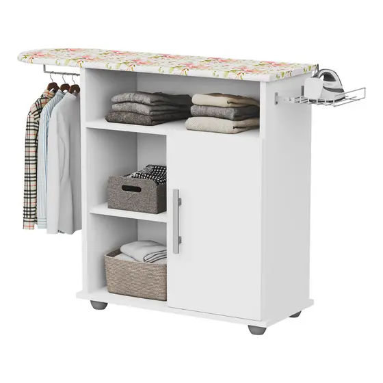 Tábua de Passar Roupas Branco - Elegância e Praticidade com Organizador e Prateleira