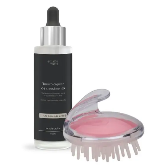 Tônico Crescimento Capilar Extratos Da Terra + Massageador