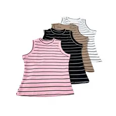 Regata para Menina Moda Infantil Blogueirinha Femenina , T-shirt Ribana listrada