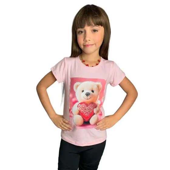 blusinha T-shirts infantil femenina com estampa