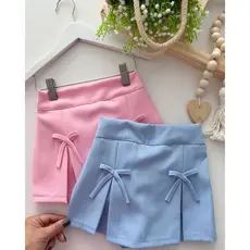 Short Saia Infantil Alfaiataria para Menina blogueirinha verão