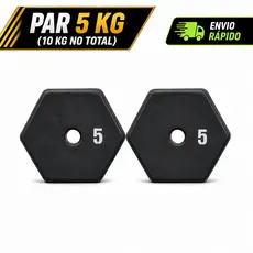 2 x 5kg Anilha com Revestimento  / 4 x 5kg Anilhas  - A PRONTA ENTREGA  -  PROMOÇÃO TEMPORÁRIA