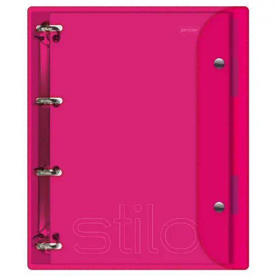 Caderno Argolado Rosa Cristal Neon 200 Folhas Stilo