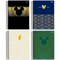 Caderno Universitário 1 Matéria Mickey Arts Office - 4 Unidades Sortidas