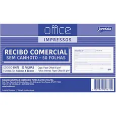 Recibo Comercial 140mmX88mm 1via Sem Canhoto 50 Folhas Office