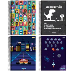 Caderno 1 Matéria 80 Folhas Bits Jandaia -  4 Un Sortidas