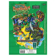 Livro De Colorir Infantil Anti Estresse Tartarugas Ninjas 28 Folhas A4 Jandaia - 1 Bloco