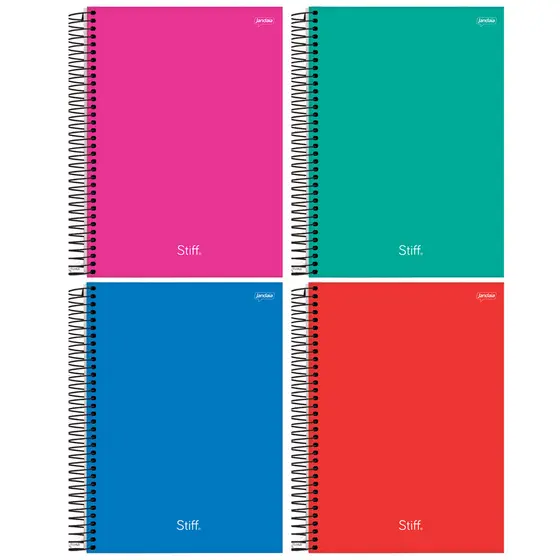 Caderno 10 Matérias 160F Cores Sortidas Stiff Slim - 4 Unidades