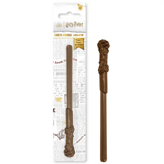 Caneta Harry Potter Formato Varinha LeoArte Ponta 1.0mm Tinta Preta