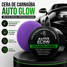 Cera Automotiva Auto Glow + Aplicador de Brinde Cera Automotiva  Espelhamento, Antirrisco e Brilho