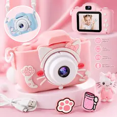 Mini Câmera Infantil Mini Recarregável Com Capa Video Jogos Fotos