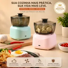 Triturador Elétrico 4 em 1 USB Sem Fio Cortador de Alho e Legumes Mini Processador de Cozinha FE06