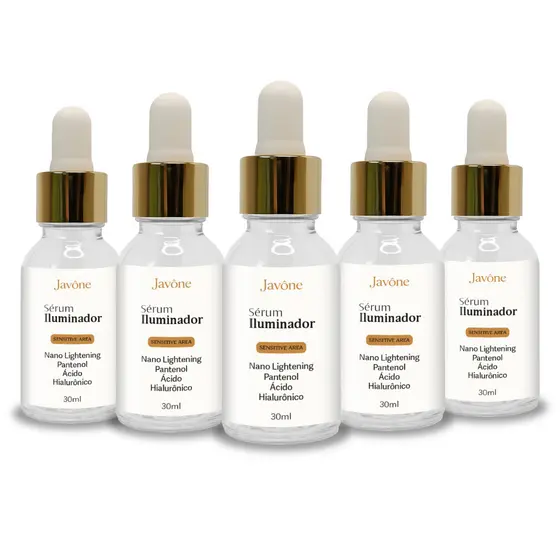 Kit 5 Sérum Clareador Íntimo Javône – Nano Lightening, Pantenol e Ácido Hialurônico |