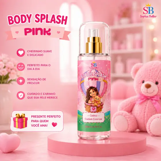 Body Splash Infantil Pink Sophia Bellar 200ml – Cuidado Essencial