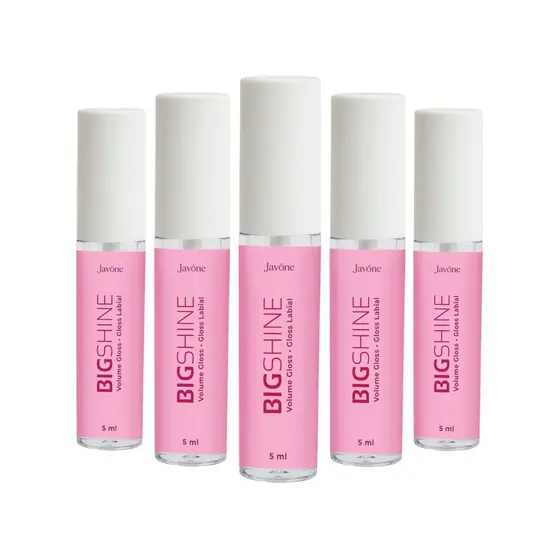 Kit 5  Big Shine Javône  Gloss Labial – Volume Imediato | Brilho Intenso | Envio Rápido