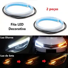 M2331 - Kit 2 peças Fita Led 60 cm DRL 3000k 6000k Flexivel Farol E Seta